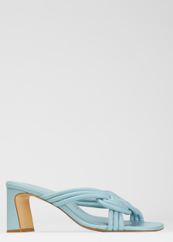 Мюли голубого цвета Bianca Di на устойчивом каблуке, фото